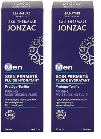 Eau Thermale Jonzac | Soin Fermeté Homme Fluide Hydratant - Men | Protège – Tonifie – Hydrate | Redensifie l’épiderme | Enrichi en Acide Hyaluronique | Toutes peaux | 99% d’origine naturelle| 50 ml