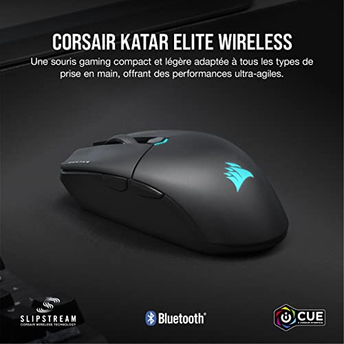 CORSAIR KATAR Elite Wireless Souris de Jeu FPS Ultra-Légère - 26 000 DPI - Forme Symétrique - Batterie Jusqu'à 110 Heures - Compatible iCUE - PC, PS5, PS4, Xbox - Noir – Image 3