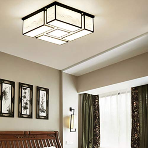 Lampe de plafond chic rectangulaire style chinois rétro 60cm