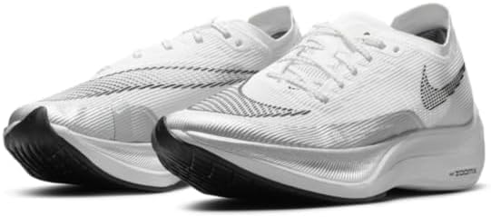 Nike Womens ZoomX Vaporfly Next% 2, White/Black/Silver, Size 6