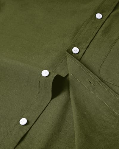Image of Alimens & Gentle Mens Solid Oxford Shirt Long Sleeve Dress Shirt Work Casual Button Down Shirts with Pocket