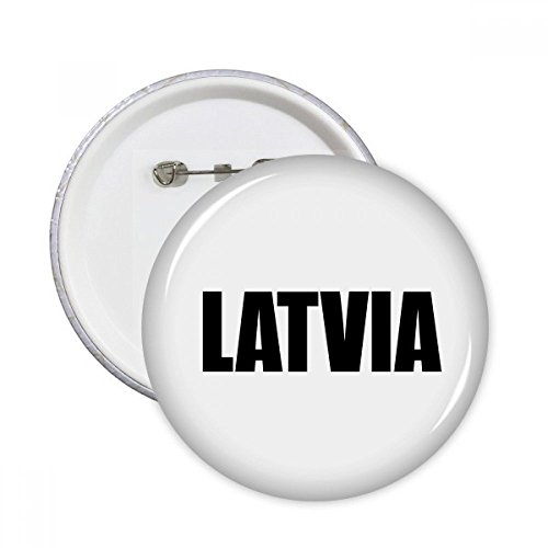 Badge Lettonie bouton rond noir pour personnaliser un sac