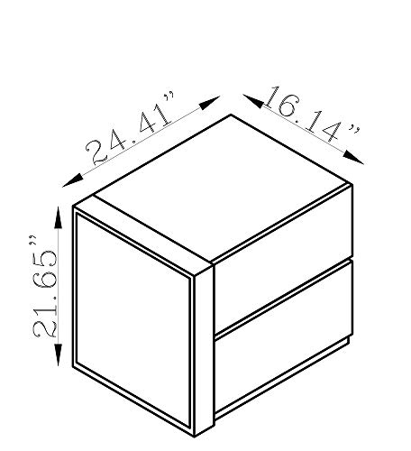 Milan Valencia, Nightstand, White/Gray #TOP3