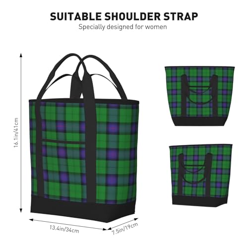 Scottish Clan Armstrong Tartan Plaid Large Capacity Insulated Shopping Tote Bag – Keeps Food Cold/Hot For Hours, Ideal For Travel, Groceries & Outdoor Use3