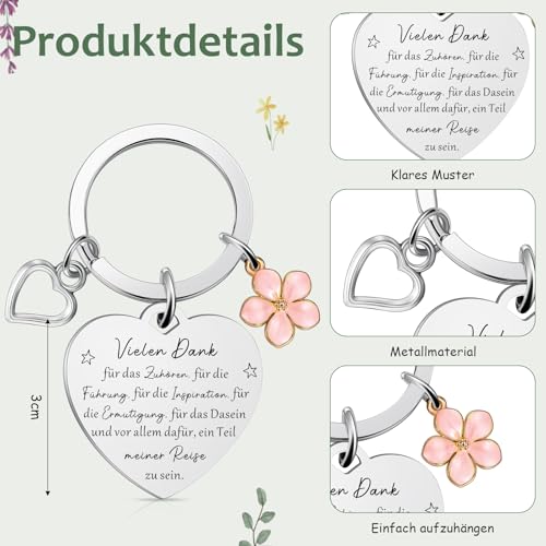 Clabby Dankeschön Geschenke für Kollegen Mitarbeiter Lehrer Erzieherin Abschiedsgeschenke 1 Vielen Dank Spiral Notizbuch 1 Danke für Alles Kugelschreiber 1 Schlüsselanhänger für Team Jobwechsel