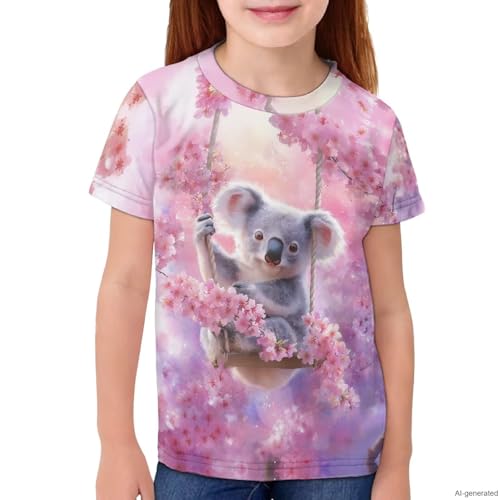 Image of WELLFLYHOM Kids Tshirts Girls Boys Short Sleeve Crewneck Tees Shirts Casual Sport Pullover Tops Size 3-16 Years