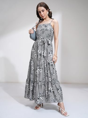 Image of Tokyo Talkies Women's Sleeveless Stright Neck Printed Dresses | Stylish Dresses | Casual Dresses