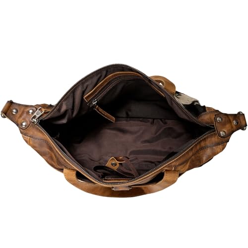 STS Ranchwear Women's Vaquero Amelia Spacious 16.5" W x 13" H Zip Closure Full Grain Leather Multi Bag/Backpack, Cowhide/Tan, Medium4