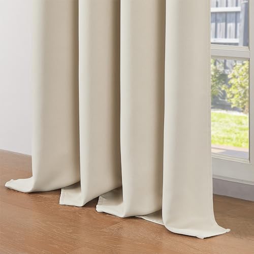 MRTREES Pencil Pleat Blackout Curtains for Bedroom Living Room Single Thermal Door Curtain Soft Fabric - Image 4