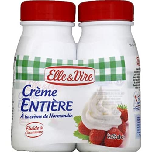 Elle & Vire Crème fluide stérélisée UHT entière - Les 2 briques de 25cl