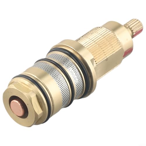 Image of Vootnifig Brass Thermostatic Shower Cartridge Replacement Kit Built-in Thermostat Valve 20-48°C Temperature Range