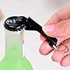 Rpanle 4 Pcs Bottle Opener Keyring, Beer Opener, Mini Bottle Opener, Aluminum Multi-Function Openers for Party, Festivals, Gatherings (Black+Silver) #1