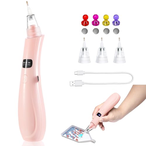 Image of Cordless Electric Diamond Painting Pen Vacuum Diamond Art Pens | Adjustable Suction Levels No Wax Needed Diamond Painting Accessories Pen for DIY Art Beginners (Pink)