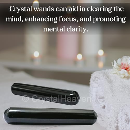 Image of Certified Black Agate Crystal Wand - Smooth Crystal Wand for Energy Healing, Chakra Balancing, Meditation and Home Decor - Crystals and Healing Stones for Gift