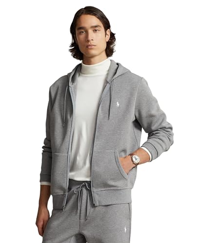 POLO RALPH LAUREN Men's Double-Knit Full-Zip Hoodie Sweatshirt, M