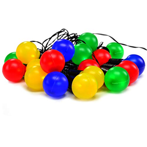 Preisvergleich Produktbild Nipach GmbH LED Partylichterkette Partybeleuchtung Lichterkette für Weihnachten Hochzeit Kindergeburtstag 20 Leuchtkugeln mit Trafo innen & außen bunt