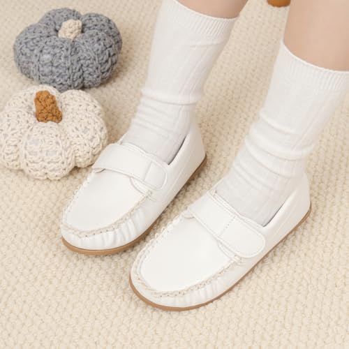 Toddler Boys Girls PU Leather Loafers Little Kids Slip-On Texture Flats Boat Wedding Dress Shoes School Uniform Moccasins Daily Walking Shoes(Toddler/Little Kids)4