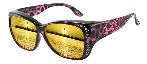 Night Vision Driving Glasses Anti Glare Polarized Night Yellow Driving Fit Over Driving Sunglasses Men and Women