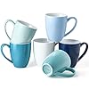 Porcelain Coffee Mugs Set of 6, 13 Ounce Coff...