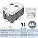 UISEBRT 48 Liter Kühlbox mit Rollen Tragbare Mini-Kühlschrank 12 V 220V, Thermo-Elektrische Kühlbox mit Kühl- und Warmhaltefunktion, Elektrokühlbox mit ECO-Modus für Auto Boot Camping, Grau