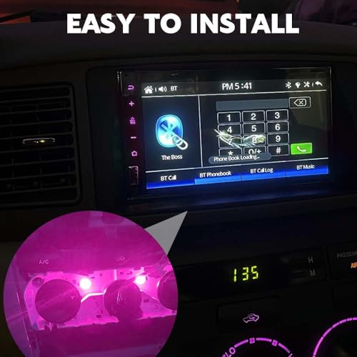 Image of 10PCS T4.2 Led Bulb Neo Wedge 10mm Base, Car Interior Dash Light, 12V IP65 Waterproof 3030 Chip LED Super Bright A /C Indicator Light, Climate Control Switch Indication Bulb for Cars (Pink)