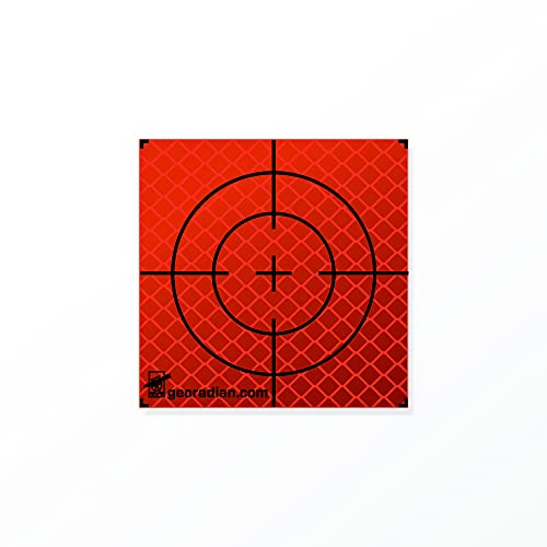 Image of Self-Adhesive Reflex Target Mark 2.36 inch Pack of 20 - Reflective Foil, Reflex Target Plate Ideal as Building Monitoring or Deviation Test on Construction Site for All Smooth Surfaces (60mm, Orange2)
