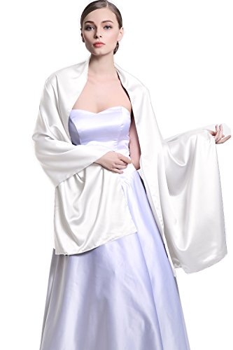 Satin Warp Scarf Shawl Bridal Stole Wedding Silky Shrug for Women's Evening Prom Party