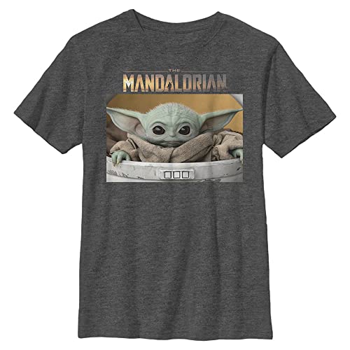 T-shirt Star Wars Mandalorian garçon vêtement enfant coupe ample gris anthracite L