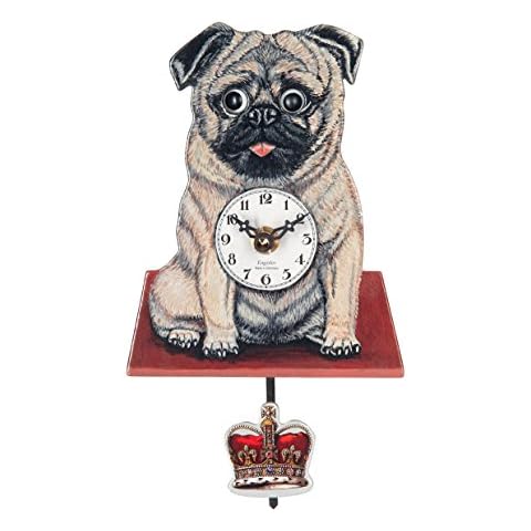 River City Clocks Oliver Moving Eyes Pug Clock Cover