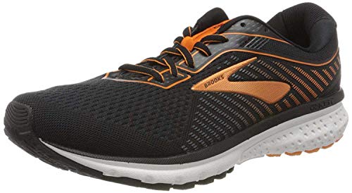 Brooks Ghost 12, Scarpa da Corsa Uomo, Nero/Turbulence/Arancione, 43 EU