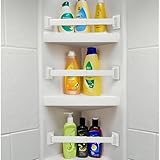 RV Shower Corner Storage Bars 3 Pack, Aluminum Adjustable Camper Shower Shelf Retainer Bars for Bathroom Storage and Organization, RV Essential Accessories for Travel Trailer Inside, 8-14 Inches