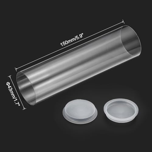 Image of PATIKIL 5.9 inch L x 1.7 inch Dia Clear Storage Tubes, 1Pcs PC Plastic Transparent Hollow Round Rigid Tube with Cap for Beads Bath Salt Container Wedding Party Favors