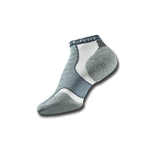 Thorlos Thin Cushion Experia Micro Mini Crew Sock Size: M, Grey with a Helicase Sock Ring