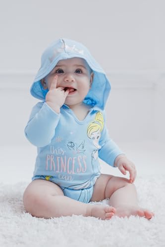 Disney Princess Ariel Cinderella Princess Belle Baby Girls Cuddly Bodysuits Newborn to Infant2