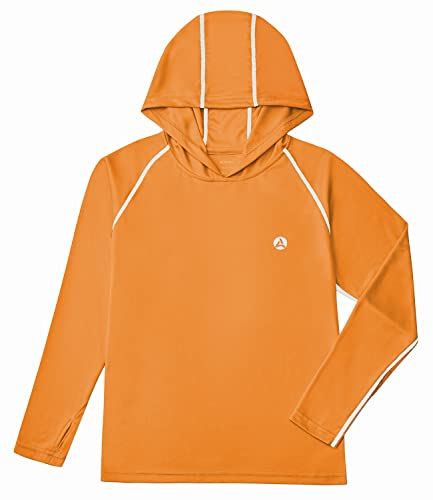Image of Boys Grils Long Sleeve Sun Shirts UPF50+ Hoodie Thumbhole Rash Guard Quick Dry Atheltic Hiking Workout Water Playing