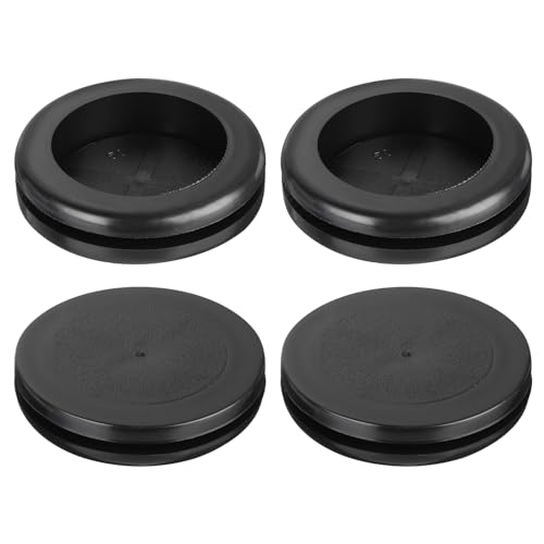 QUARKZMAN 6pz Passacavi Gomma 2 (50mm) Foro Perforazione, 1-3/4 (42mm) ID Tappi Foro a Doppia Faccia Anello Tenuta per Protezione Cavi Firewall, Nero