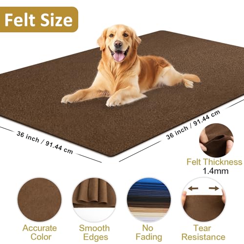 Image of XSEINO Chocolate Brown Large Felt Fabric 36 inch X 36 inch(1 Square Yard), 1.4 mm Thick Soft Felt Fabric Sheet for Crafts, Brown Series Colors Soft Nonwoven Fabric, Fit for Decoration, Sewing, DIY Crafts