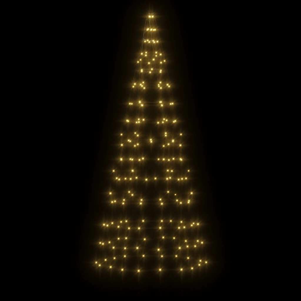 LED-Weihnachtsbaum 200 LEDs Warmweiß 180 cm Kupfer Eisen mit 8 Lichteffekten USB Stromversorgung für Fahnenmast Garten Balkon Terrasse Innen Außen Weihnachtsbeleuchtung