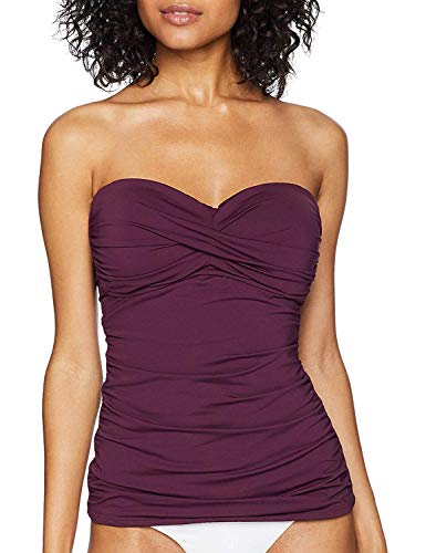 Image of Anne Cole Women's Twist Front Shirred Bandeau Tankini Swim Top