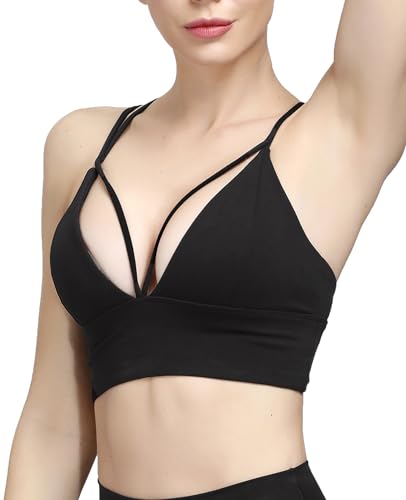 Image of MotoRun Bralettes for Women, Strappy Sports Bra Push up Bralette Sexy Bras Rave Top