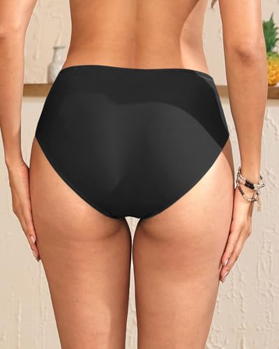 Zmart High Waisted Bikini Bottoms - Women's Full Coverage Bathing Suit Tummy Control Swimsuit Bottom2