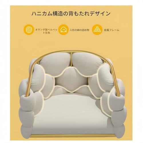BACKOLU 化粧チェア 一人掛けソファ リビング 寝室 ドレッサー おしゃれ インテリアチェア (ピンクにゴールドのアクセント,45*35*76cm) [3]