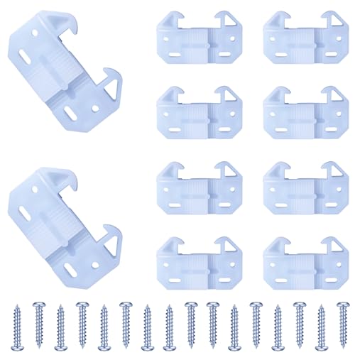 AceOrbit 10 Pack White Drawer Guides for Old Drawers Plastic Replacement Guides Brackets with Screws Drawer Track Parts Adjustable 1 to 1-1/2 x 5/16 for Furniture Dressers