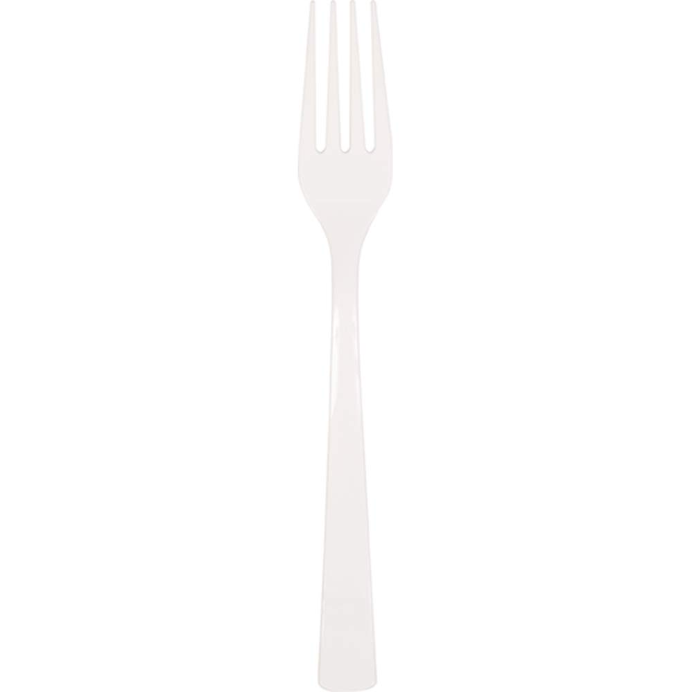 Unique Industries 39483 White Solid Plastic Forks, 18 Count