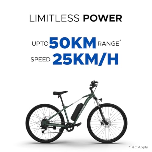 Image of EMotorad T-REX AIR Electric Cycle | 50km Range | 7-Speed Multi Gears | Unisex E-Bike