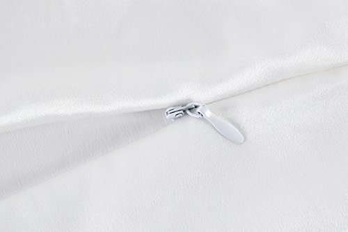 townssilk Both Side 100% 19mm Silk Pillowcase 80x80cm Pillow Case Cushion Cover with Hidden Zipper Naturalwhite - Image 3