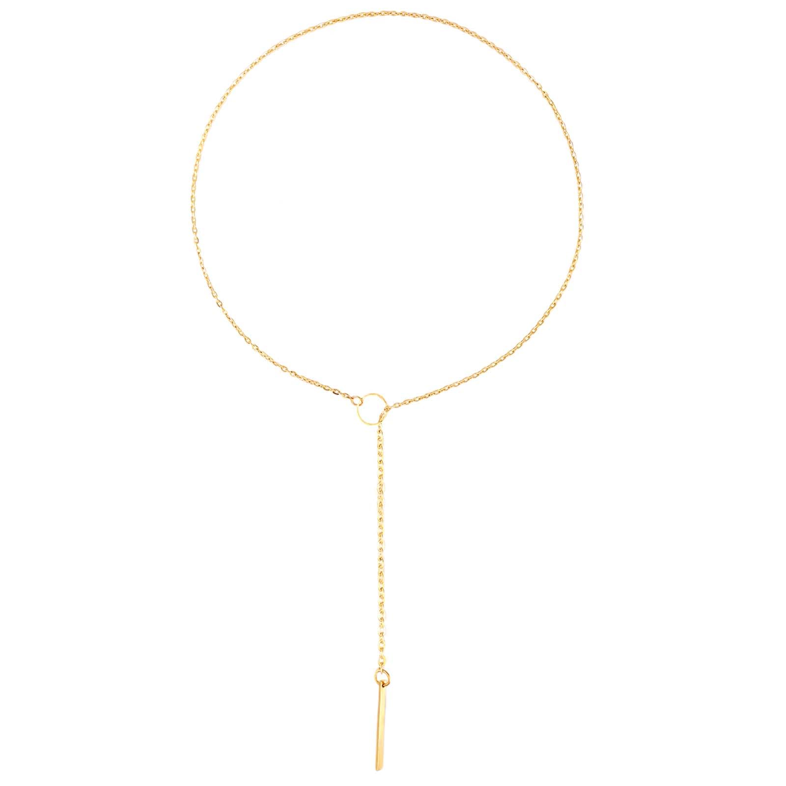 LUTER Collar Largo, Collares Largos de Oro para Mujer Collar Exquisito Collar de Gota Collar en Y para Mujeres, Niñas, Fiesta, Boda, Graduación (Estrella y Luna)