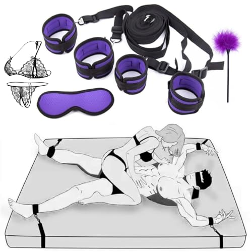 Bed Restraint kit BDSM kit, Restraint Set Sex Toy, Eye mask, Wrist and Leg Restraint Adjustable Restraint Set Couple Sex Toy Sweater Yoga AG27