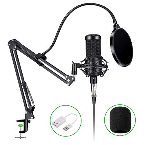 Aokeo Obsidian AK-60 Professional Condenser Microphone & AK-35 Suspension Boom Scissor Arm St