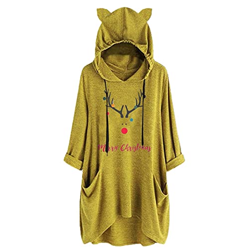 Weihnachten Rilakkuma Hoodie Damen T-Shirt Oversize Polova Damen Lang Rote...